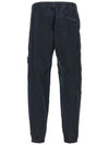 Stretch Cotton Cargo Straight Pants Navy - STONE ISLAND - BALAAN 3