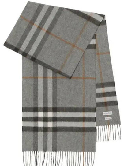 Giant Check Cashmere Scarf Grey - BURBERRY - BALAAN 2