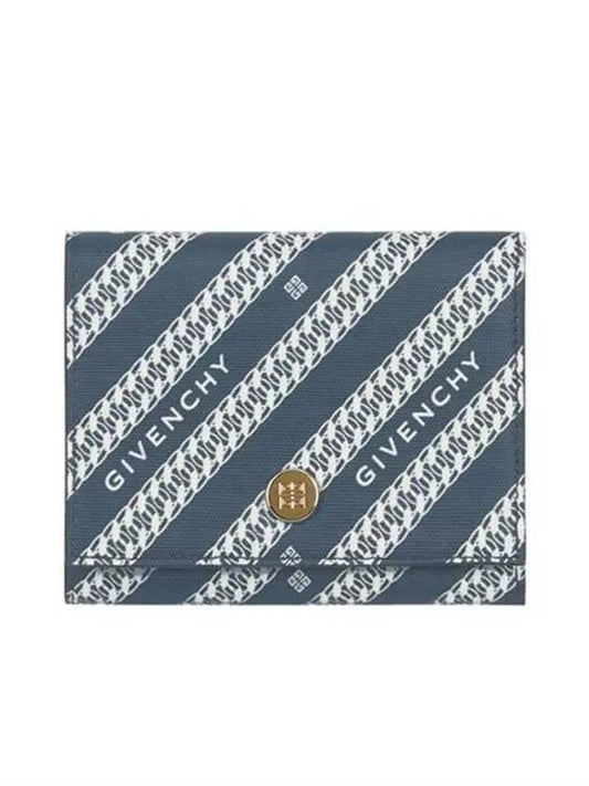 Logo Chain Bond Half Wallet Blue - GIVENCHY - BALAAN 2