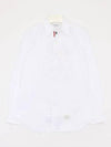 Men's Logo Patch Classic Cotton Long-Sleeve Shirt White - THOM BROWNE - BALAAN 2