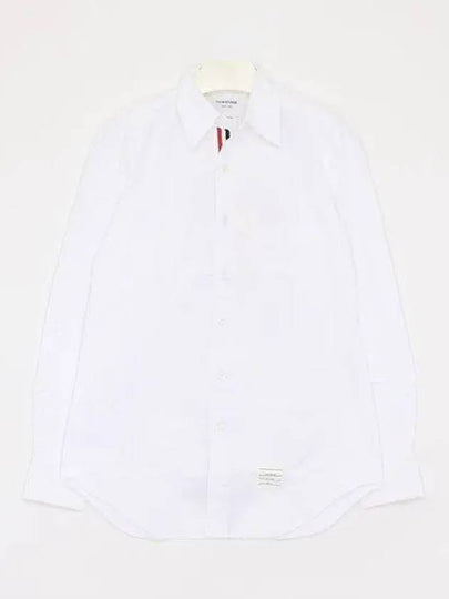 Men's Logo Patch Classic Cotton Long-Sleeve Shirt White - THOM BROWNE - BALAAN 2