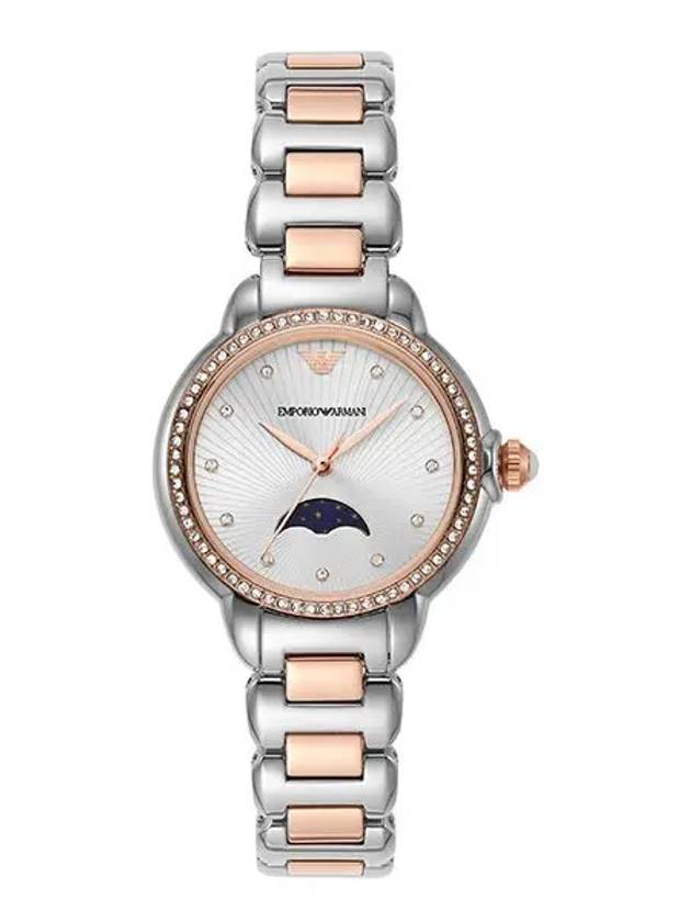 Women’s Mia Moon Phase Metal Watch Silver Gold - EMPORIO ARMANI - BALAAN 1