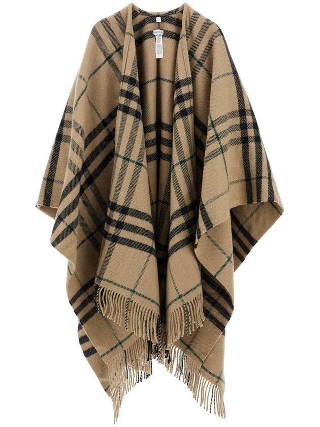 Check Wool Cashmere Cape Beige - BURBERRY - BALAAN 2