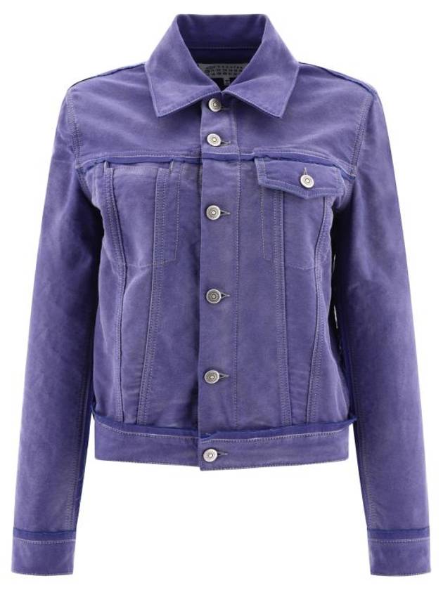 Back Stitch Logo Denim Jacket Purple - MAISON MARGIELA - BALAAN 2