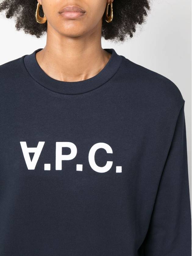 Elisa Logo Print Sweatshirt Navy - A.P.C. - BALAAN 6