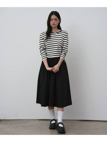 Striped shirring knit White - THE GREEN LAB - BALAAN 1