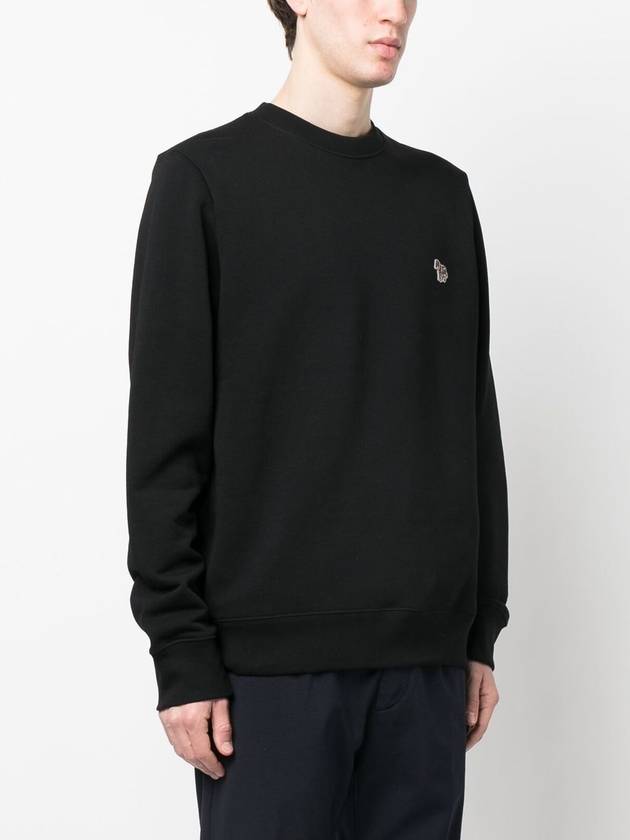 Zebra Patch Organic Cotton Sweatshirt Black - PAUL SMITH - BALAAN 6