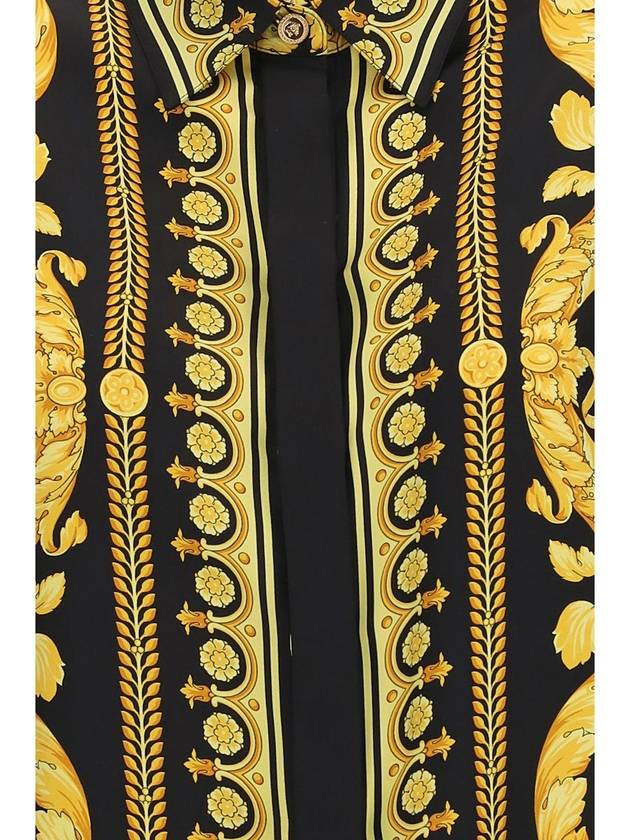 Barocco Pattern Silk Long Sleeve Shirt Black Yellow - VERSACE - BALAAN 6