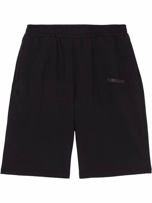 cotton stretch logo print shorts black - BURBERRY - BALAAN 1