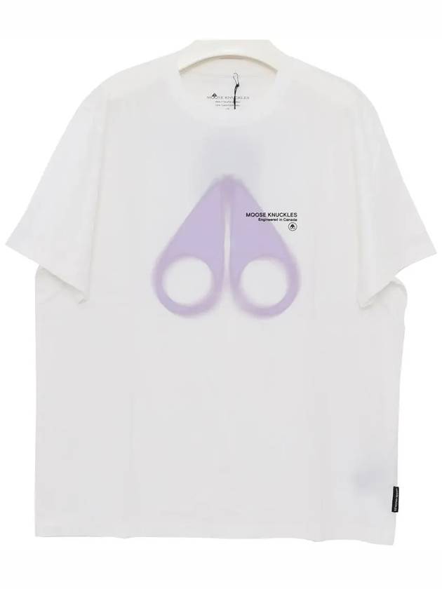 Maurice Logo Print Short Sleeve T-Shirt White - MOOSE KNUCKLES - BALAAN 2