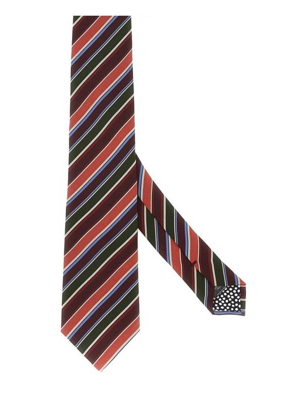 Club Stripe Silk Tie Burgundy - PAUL SMITH - BALAAN 3