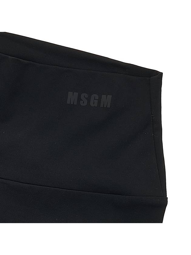 Women's Logo Print Shorts Leggings Black - MSGM - BALAAN 5