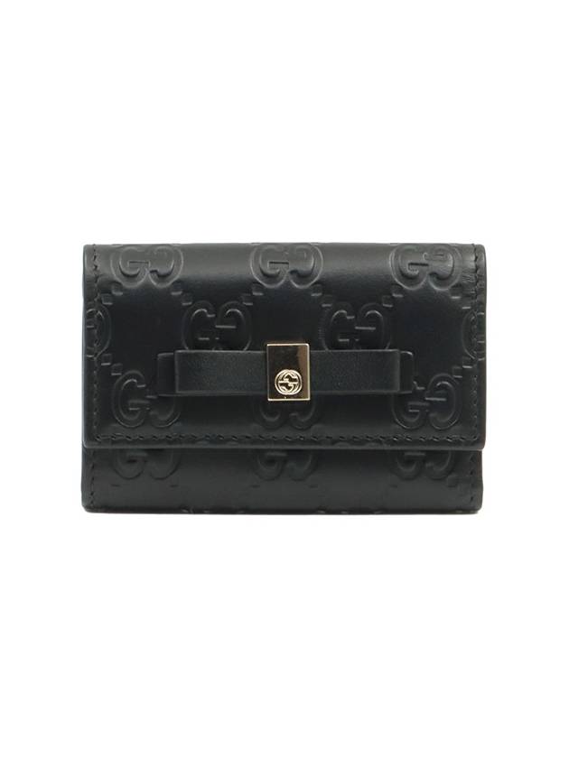 Black GG Micro Cima Leather Folder Key Holder 388682 - GUCCI - BALAAN 1