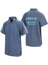 Back Logo Short Sleeve Shirt Blue - ADIDAS - BALAAN 3