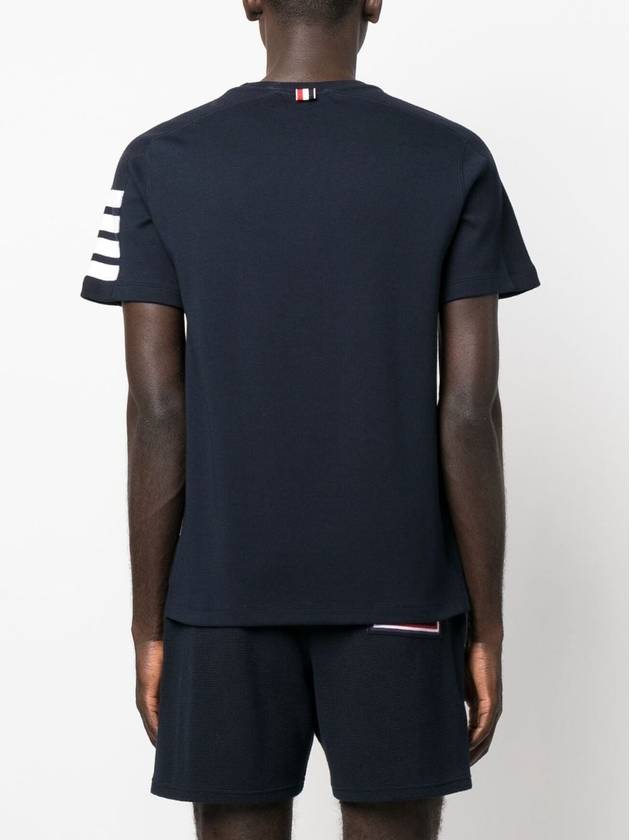 SHORT SLEEVE TEE W/ 4 BAR STRIPE IN MILANO COTTON - THOM BROWNE - BALAAN 4