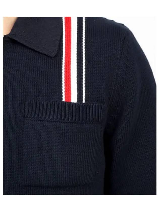 RWB Stripe Polo Shirt Blue - THOM BROWNE - BALAAN 6