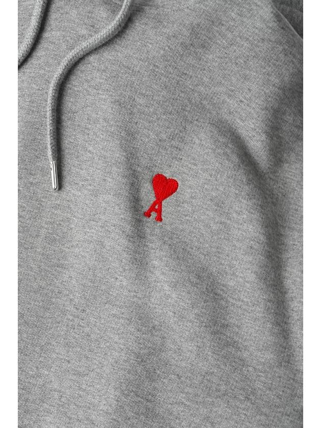 Heart Small Logo Hoodie Grey - AMI - BALAAN 3