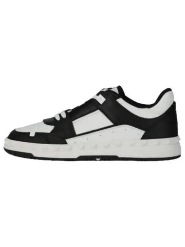 Freedot color block leather sneakers black white - VALENTINO - BALAAN 1