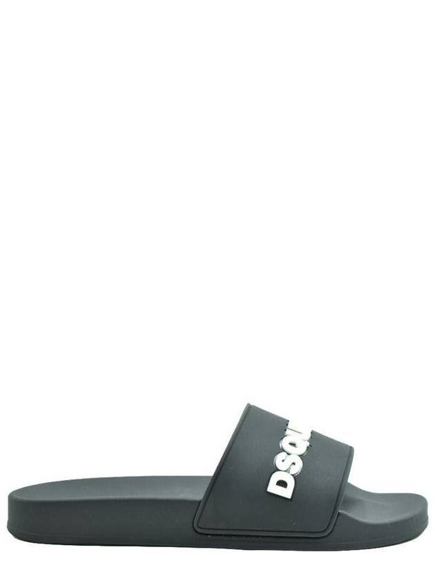 Men's Logo Rubber Slippers Black - DSQUARED2 - BALAAN 2