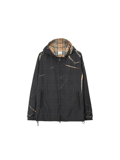 Sliced Check Zip-Up Hoodie Black - BURBERRY - BALAAN 2