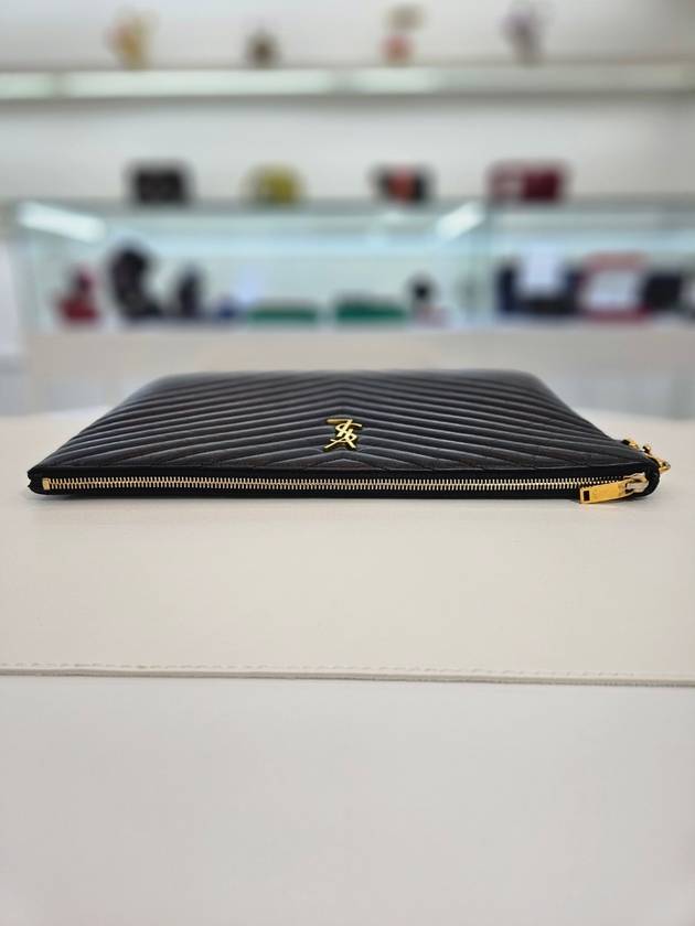 Matelasse black calfskin gold plated large clutch 440222 - SAINT LAURENT - BALAAN 2