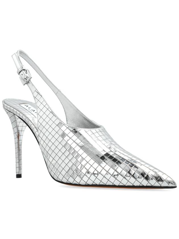 Alaïa Leather Heeled Shoes, Women's, Silver - ALAIA - BALAAN 4