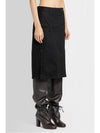 Women's Cotton Midi H-Line Skirt Black - LEMAIRE - BALAAN 3