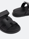 Chypre Calfskin Sandals Black - HERMES - BALAAN 4