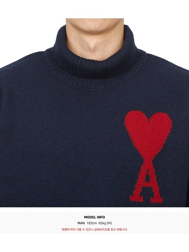 De Coeur Turtleneck Navy - AMI - BALAAN 6