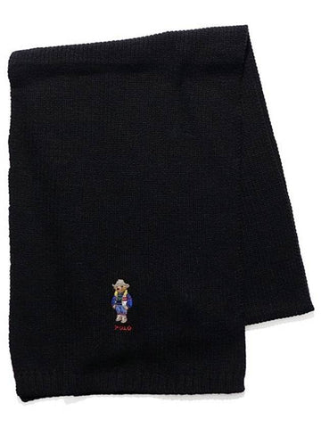 Holiday Bear Wool Muffler Black - POLO RALPH LAUREN - BALAAN 1