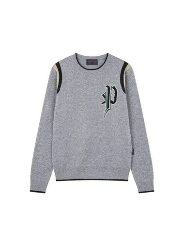 Men s Gothic Logo Cotton Wool Knit Melange Gray - PHILIPP PLEIN - BALAAN 1