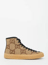 Maxi GG Canvas High Top Sneakers Camel - GUCCI - BALAAN 10