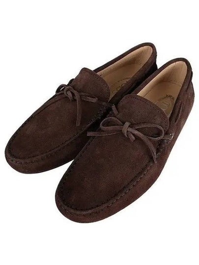 Men's City Gommino Suede Driving Shoes Brown - TOD'S - BALAAN 2