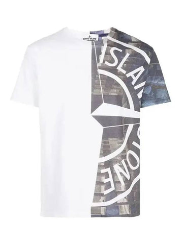 Graphic Print Short Sleeve T-Shirt White - STONE ISLAND - BALAAN 1