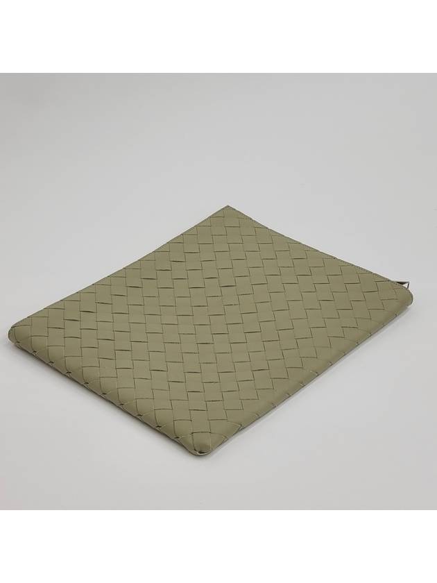 Intrecciato Half-Zip Clutch Bag Beige - BOTTEGA VENETA - BALAAN 4