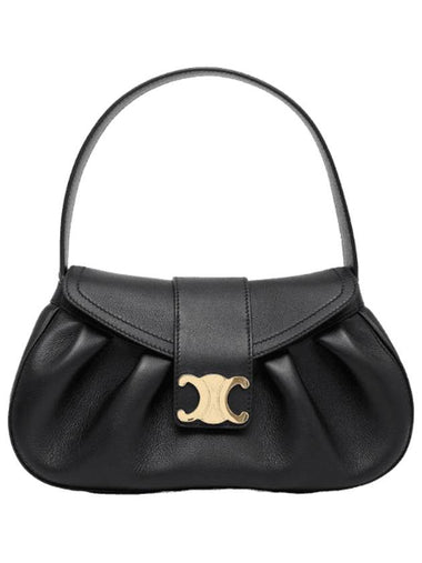 Medium Poly Supple Calfskin Shoulder Bag Black - CELINE - BALAAN 1