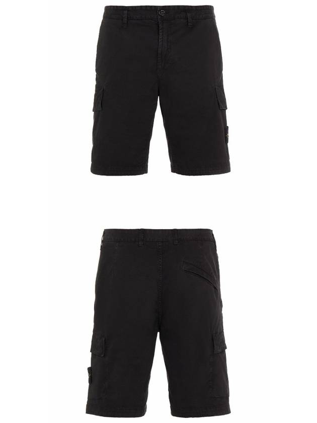 Logo Patch Cargo Bermuda Shorts Black - STONE ISLAND - BALAAN 5