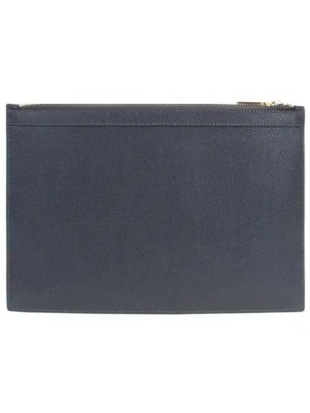 Pebble Grain Leather Lobster Small Document Clutch Bag Grey - THOM BROWNE - BALAAN 4