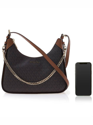 Wilma Monogram Chain Shoulder Bag Brown - MICHAEL KORS - BALAAN 7