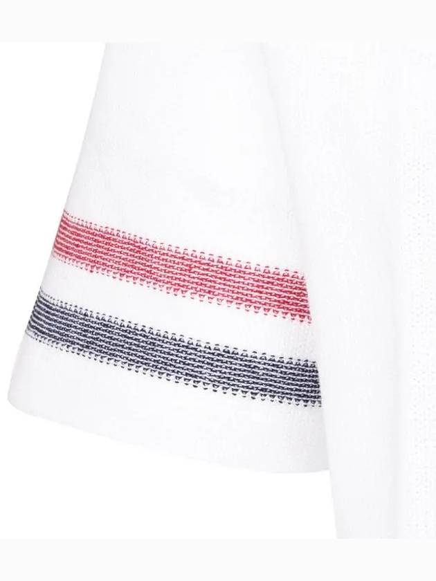 Textured Cotton Stripe Short Sleeve T-Shirt White - THOM BROWNE - BALAAN 4