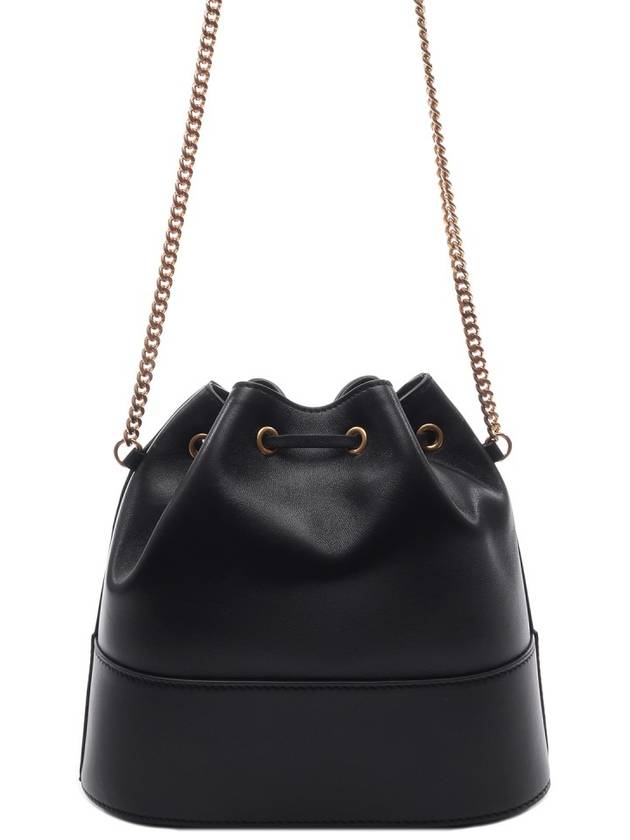 V Logo Chain Bucket Bag Black - VALENTINO - BALAAN 5