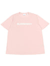 Women's Logo Print Cotton Short Sleeve T-Shirt Pink - BURBERRY - BALAAN 2