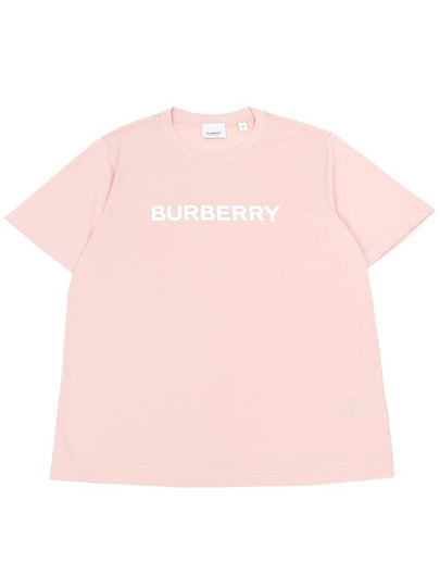 Women's Logo Print Cotton Short Sleeve T-Shirt Pink - BURBERRY - BALAAN 2