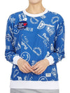 Women's Sweatshirt Long Sleeve T-Shirt Blue - HORN GARMENT - BALAAN 6