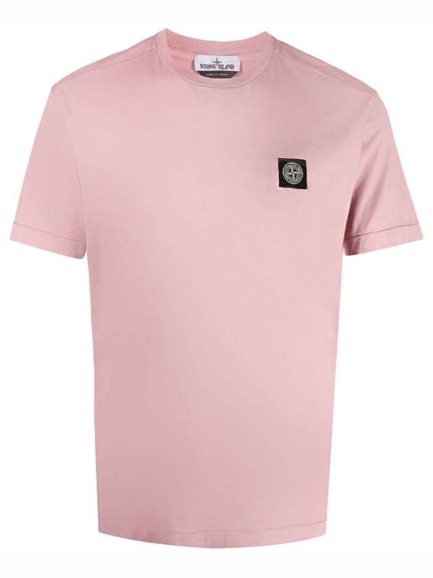 Logo Patch Short Sleeve T-Shirt Rose Quartz - STONE ISLAND - BALAAN 2