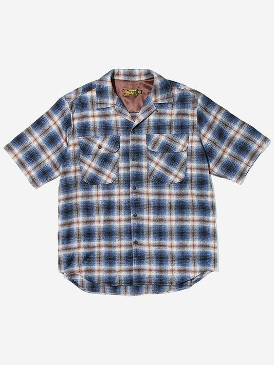 Cosmo Checker Flannel Open Half Shirt Gray - OGARP - BALAAN 2