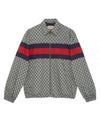 GG Print Cotton Zip-up Jacket Blue - GUCCI - BALAAN 2