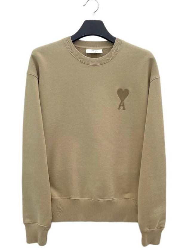 Big Heart Logo Sweatshirt Beige - AMI - BALAAN 2