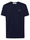 ORB Logo Cotton Short Sleeve T-Shirt Navy - VIVIENNE WESTWOOD - BALAAN 2