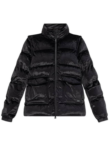 EA7 Emporio Armani Padded Jacket With Detachable Sleeves, Women's, Black - EMPORIO ARMANI - BALAAN 1